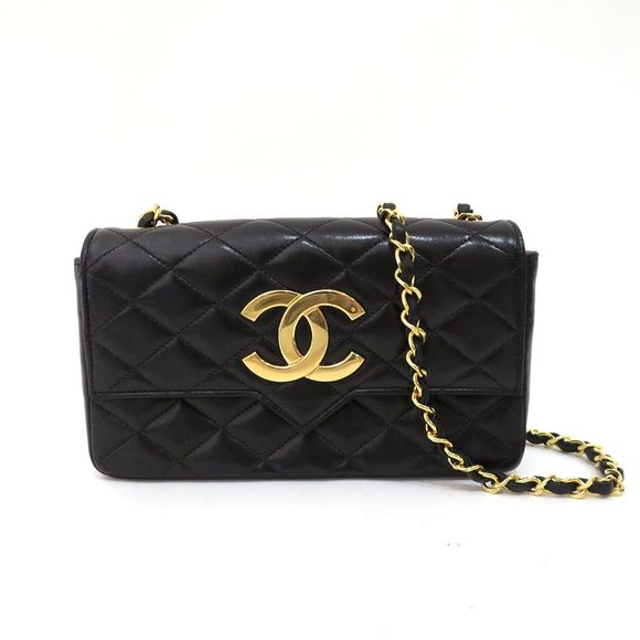 Chanel Chain Shoulder Bag Matelasse Lambskin Black - Picture 1 of 9